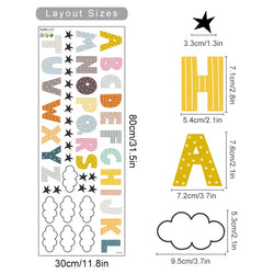 Cartoon Alphabet Wall Stickers Nursery Vinyl Decals Kids Room Decor (ONLINE ORDER ONLY)