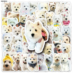 West Highland White Terrier Dog Stickers Pack - Kawaii Animal Decals for Kids, Laptop, Luggage (ONLINE ORDER ONLY)