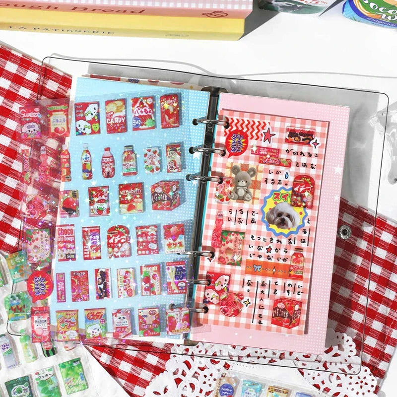 1 Sheets Snack House Series Sticker PET Star Flash Film Deco Scrapbook DIY Material Decoration Stationery Stickers (ONLINE ORDER ONLY)