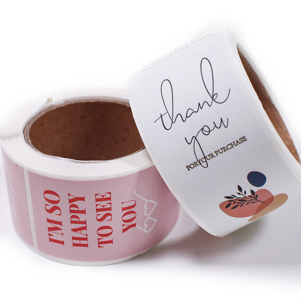 100pcs/Roll 3*9cm Thank You For Your Purchase Stickers For Small Business Gift Package Personalized Labels (Online Order Only)