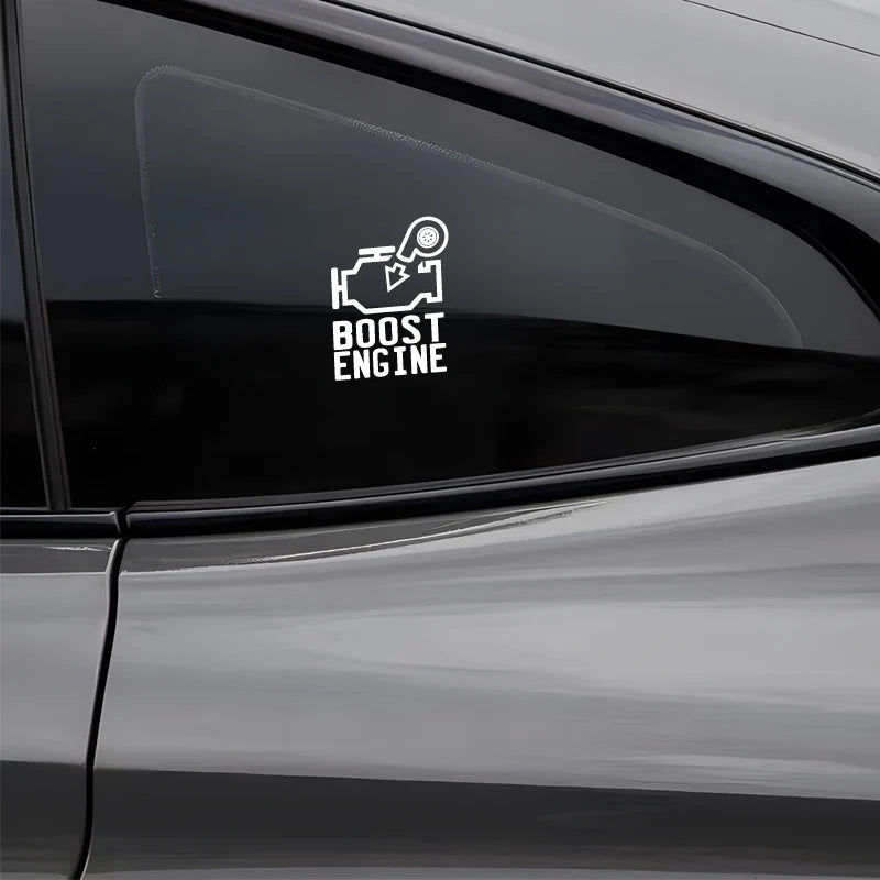 "BOOST ENGINE"stickers,creative decal High Quality And Durable Automobiles Exterior Accessories Self-adhesive Decals (ONLINE ORDER ONLY)