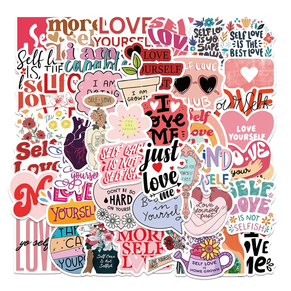 10/30/50PCS Inspirational Self Love Graffiti Stickers Decal for Kid Toy Aldult Gift DIY Laptop Motorcycle Car Meaningful Sticker (Online Order Only)