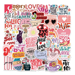 10/30/50PCS Inspirational Self Love Graffiti Stickers Decal for Kid Toy Aldult Gift DIY Laptop Motorcycle Car Meaningful Sticker (Online Order Only)
