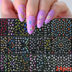 30pcs 3D Daisy Design Nail Art Sticker Set Acrylic Sanding Colorful Floral Decals Self-Adhesive Nail Art Supplies DIY Manicure * (ONLINE ORDER ONLY)