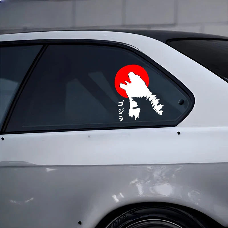 GOZILA with RED SUN Stickers,Monster Style,Unique and Personalized Look with high quality sticker for cars trucks motor&laptop! (ONLINE ORDER ONLY)