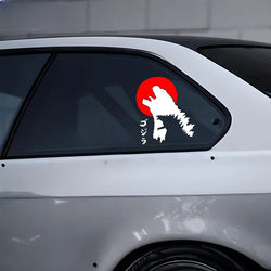 GOZILA with RED SUN Stickers,Monster Style,Unique and Personalized Look with high quality sticker for cars trucks motor&laptop! (ONLINE ORDER ONLY)