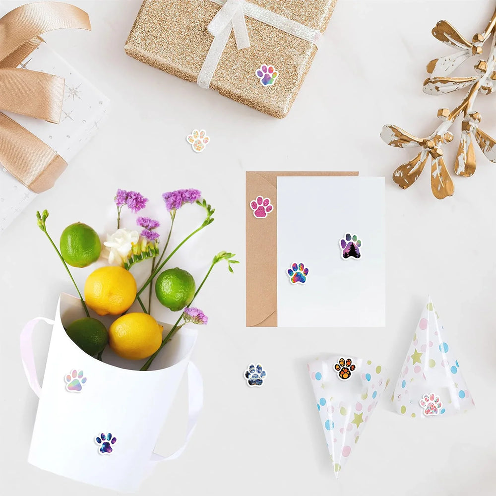 500pcs/Roll Creative Dog Paw Stickers Children Learning Reward Stationery Sticker Fashion Office School Decoration Seal Stickers (Online Order Only)