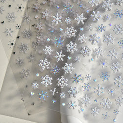 Bronzing Jelly Laser Snowflake Christmas Hot 5D Soft Embossed Relief Self Adhesive Nail Art Decoration Sticker 3D Manicure Decal (ONLINE ORDER ONLY)