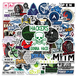 50PCS Hacker DDOS Coding Stickers for Laptop, Skateboard, Motorcycle, Helmet, Car (Online Order Only)
