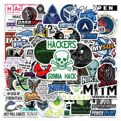 50PCS Hacker DDOS Coding Stickers for Laptop, Skateboard, Motorcycle, Helmet, Car (Online Order Only)