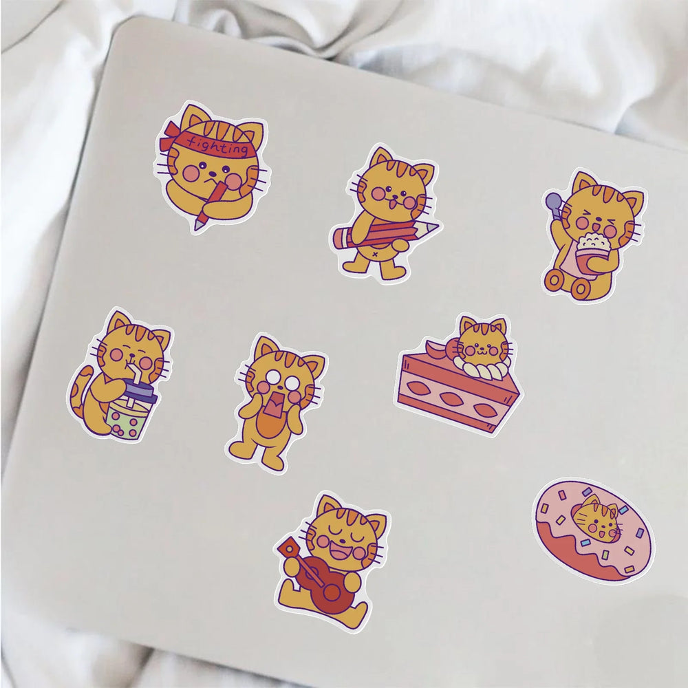 40PCS  Cat MEME Funny Animals Stickers Vintage Toy DIY Kids Notebook Luggage Motorcycle Laptop Refrigerator Decals Graffiti (Online Order Only)
