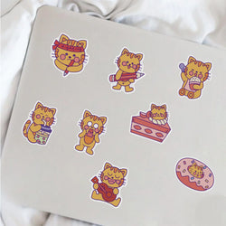 40PCS  Cat MEME Funny Animals Stickers Vintage Toy DIY Kids Notebook Luggage Motorcycle Laptop Refrigerator Decals Graffiti (Online Order Only)