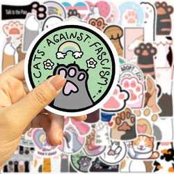 10/30/61PCS Cute Cat Paw PVC Sticker Aesthetic Children's Decoration Scrapbooking Korean Stationery School Supplies for Kids (Online Order Only)