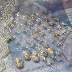 Cute Jelly Bowknot Butterfly Chic Animals Ribbon Tie Shine 3D Fantasy Nail Art Decorations Stickers DIY Dreamy Manicure Decals (Online Order Only)