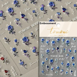 Retro Rose Gold Photo Frame Dried Flower Delicate Totem 3D Self Adhesive Nail Art Stickers 5D Shiny Rhinestone Manicure Decals (ONLINE ORDER ONLY)