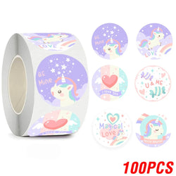 100-500pcs Cute Animal Encourage Sticker Kawaii Children Reward Stickers Creative School Supplies 2.5cm Circle Kids Toy Stickers (ONLINE ORDER ONLY)