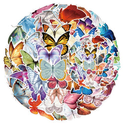 50Pcs Butterfly Stickers for Laptop Skateboard Guitar Stationery Stickers DIY Fridge Car Bottle Decals Kids Toys (Online Order Only)