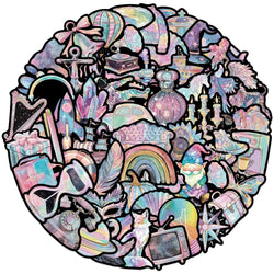 Cartoon Laser Graffiti Stickers for Suitcase, Skateboard, Laptop, Phone - 10/30/60Pcs (ONLINE ORDER ONLY)