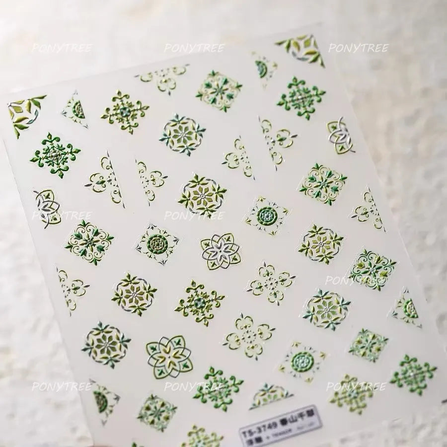 Black White Pearl Lace Butterfly Cross Retro Figure Flower Symmetric Self Adhesive Nail Art Stickers  Manicure Decals Wholesale (ONLINE ORDER ONLY)