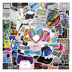 Retro Video Game Stickers for Gamer DIY - Gamepad, Suitcase, Phone, Laptop, Car, Skateboard (Online Order Only)