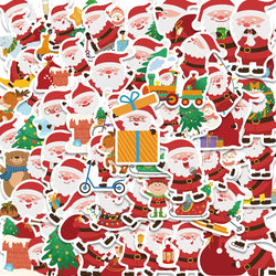 Christmas Santa Claus Stickers Skateboard Guitar Helmet Luggage Laptop Graffiti Kids Gifts (Online Order Only)