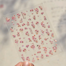 Antique Pear Blossom Peach Blossom Flower Swallow Pattern Adhesive Nail Art Stickers Spring Vibrant and Lively Manicure Decals (ONLINE ORDER ONLY)