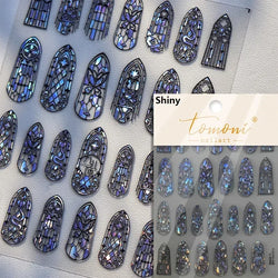 Shiny Colorful Color Block Fragment Square Fragment Grid Rhombus 3D Self Adhesive Nail Art Stickers Rhinestone Manicure Decals (Online Order Only)