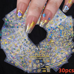 30pcs 3D Daisy Design Nail Art Sticker Set Acrylic Sanding Colorful Floral Decals Self-Adhesive Nail Art Supplies DIY Manicure * (ONLINE ORDER ONLY)