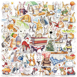 50PCS Bunny Rabbit Cartoon Stickers for Bike, Bottle, Suitcase, Scrapbooking, Gifts (ONLINE ORDER ONLY)