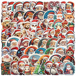 Retro Kawaii Christmas Santa Stickers for Kids - 10/30/50/100pcs (Online Order Only)