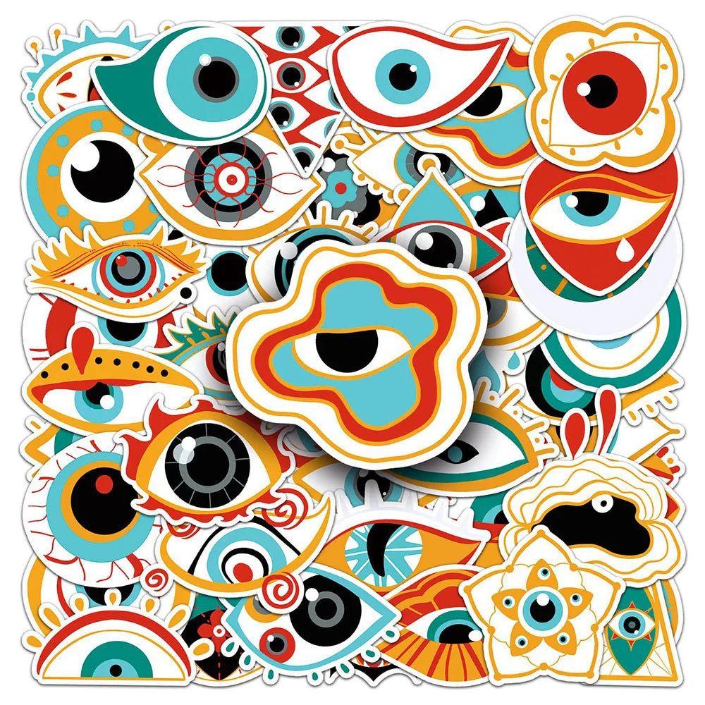 Gothic Evil Eyes Graffiti Stickers Decals Waterproof for Skateboard Laptop Suitcase Motorcycle Guitar (Online Order Only)