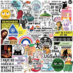 Funny Meme Stickers Pack - Cartoon Decals for Laptop, Phone, Bike, Guitar, Fridge, DIY Decor (ONLINE ORDER ONLY)