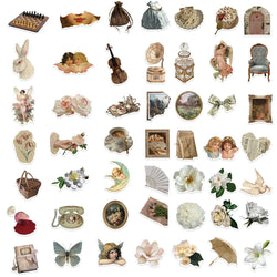 50Pcs Vintage Handbag Retro Stickers Aesthetic DIY Sticker Toys For Laptop Luggage Guitar Skateboard Helmet Art Decals (ONLINE ORDER ONLY)