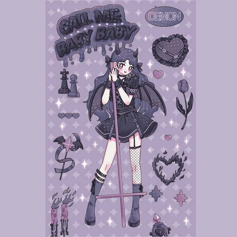Ins Sweet Cool Sisters Girl Stickers Diary Scrapbooking DIY Album Decoration Sticker Aesthetic Personalized Kawaii Stationery (Online Order Only)