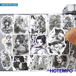 20/30/50Pieces Black White Style Ukiyo-e Geisha Tattoo Girls Stickers for Motorcycle Car Bike Luggage Phone Laptop Sticker Toys (Online Order Only)
