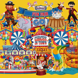 10/50PCS Playground Amusement Park Stickers Cute Ferris Wheel Small Train Paradise Circus Sticker for Stationery Scrapbooking (ONLINE ORDER ONLY)