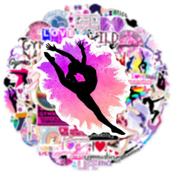 10/50pcs Sports Gymnastics Gym Cartoon Stickers Waterproof Graffiti Scrapbook Water Bottle Travel Luggage Laptop Cool Sticker (Online Order Only)