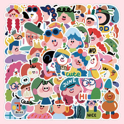 Kawaii Girl Cartoon Stickers for Phone Laptop Luggage Skateboard Decals (Online Order Only)