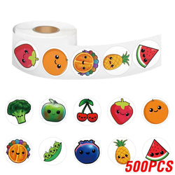 100-500pcs Cartoon Reward Stickers Kids Birthday Party Fruits Balloon Banner Refrigerator Vegetable Label Stickers Stationery (ONLINE ORDER ONLY)