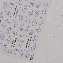 Trumpet Creeper White Flower Purple Leaves Antique Special Characters 5D Soft Relief Adhesive Nail Art Stickers Manicure Decals (ONLINE ORDER ONLY)