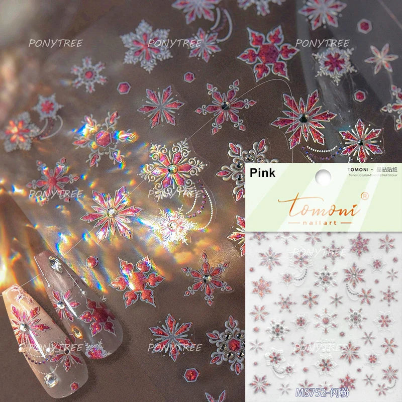 Colorful Fireworks Blooming Castle Romantic Brilliant Sky Self Adhesive Nail Art Stickers Star Shiny Rhinestone Manicure Decals (Online Order Only)
