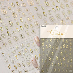 Retro Rose Gold Silver Totem Picture Photo Frame Flower 5D Self Adhesive Nail Art Stickers 5D Shiny Rhinestone Manicure Decals (ONLINE ORDER ONLY)