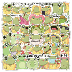 Cute Cartoon Frog Stickers Decals Waterproof for Fridge Laptop Phone Kids Toys (Online Order Only)