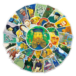 10/30/50PCS World Artist Oil Painting Work Vincent Van Gogh Aesthetic Sticker Packs (ONLINE ORDER ONLY)