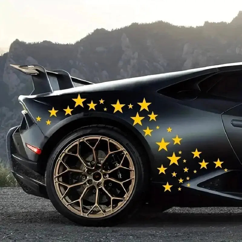 60pcs Five-pointed Star Car Body DIY Stickers Set, Racing Door Side Vinyl Decal Night Run Sport Competition Style Decorative (ONLINE ORDER ONLY)