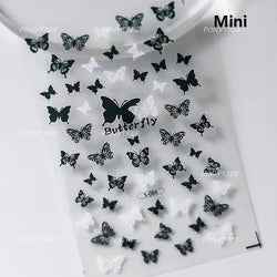 Black Rabbit Bunny Ribbon Bowknot Flower Cake Daisy Dessert Knife Fork Butterfly Self Adhesive Nail Art Stickers Manicure Decals (ONLINE ORDER ONLY)