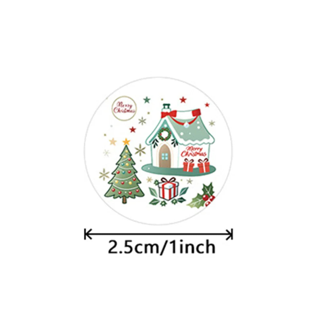 100-500pcs Merry Christmas Stickers Christmas Theme Seal Labels Stickers For DIY Gift Baking Package Envelope Stationery Decor (ONLINE ORDER ONLY)