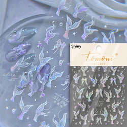 Little Red Fish Jelly Summer Goldfish Carp Ocean Beach Mermaid Sea Shiny Small Koi Soft Relief Nail Art Stickers Manicure Decals (ONLINE ORDER ONLY)