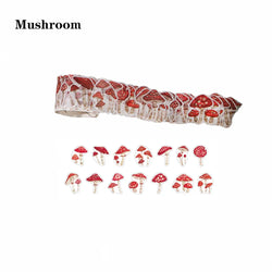 100PCs/Roll Masking Washi Tape Mushroom Butterfly Flower Adhesive Tape Stationery Decoration DIY Scrapbooking Sticker Label (ONLINE ORDER ONLY)