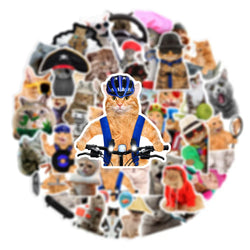 10/30/66PCS Funny Cat Stickers Cute Cartoon Decals Toys DIY Notebook Laptop Skateboard Luggage Phone Car Waterproof Kids Sticker (Online Order Only)